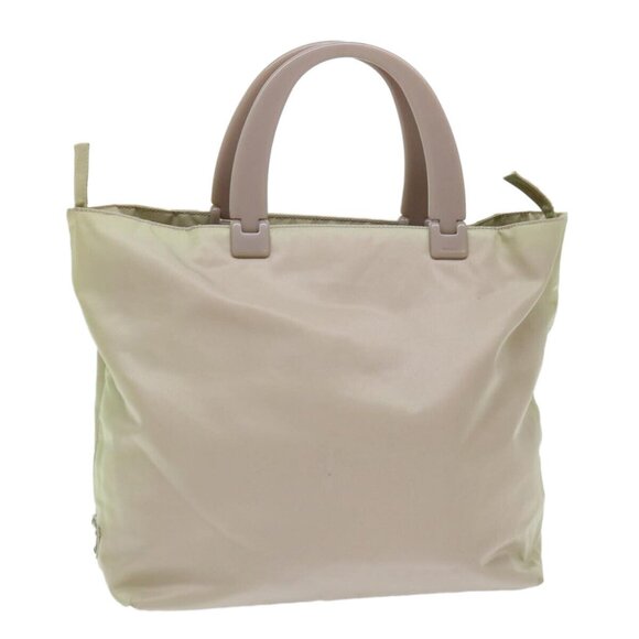 PRADA Hand Bag Nylon Beige Auth cl710 - Picture 1 of 16